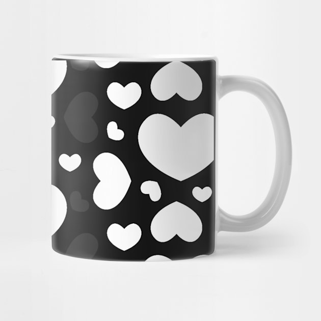 White, black and grey hearts pattern by Spinkly